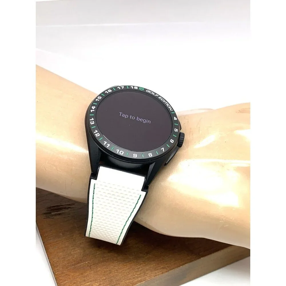 Tag Heuer Connected Mens Watch SBR8A81 Golf Edition Smartwatch White Rubber 45mm